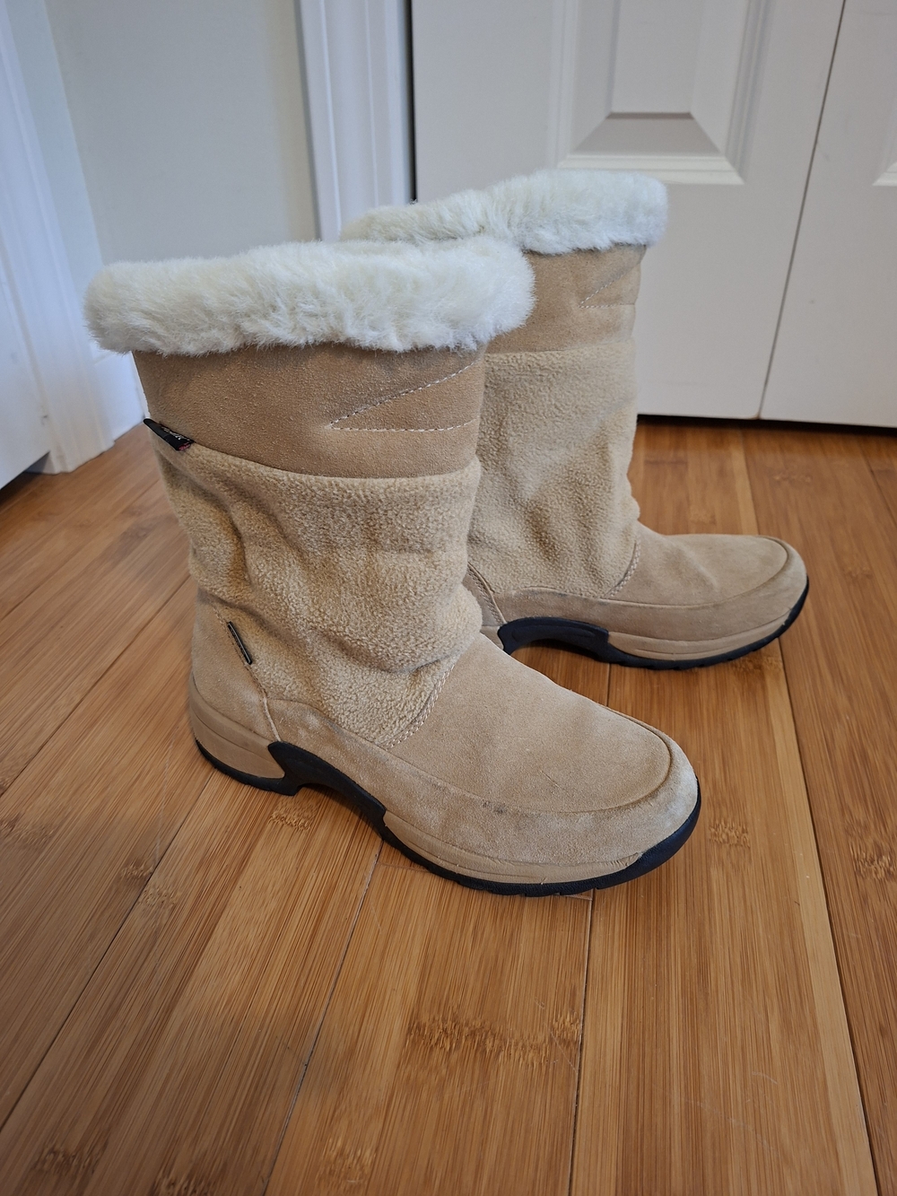 Sporto Waterproof Tan Suede Suede & Polartec Fleece Fur-Trimmed Winter Boots
